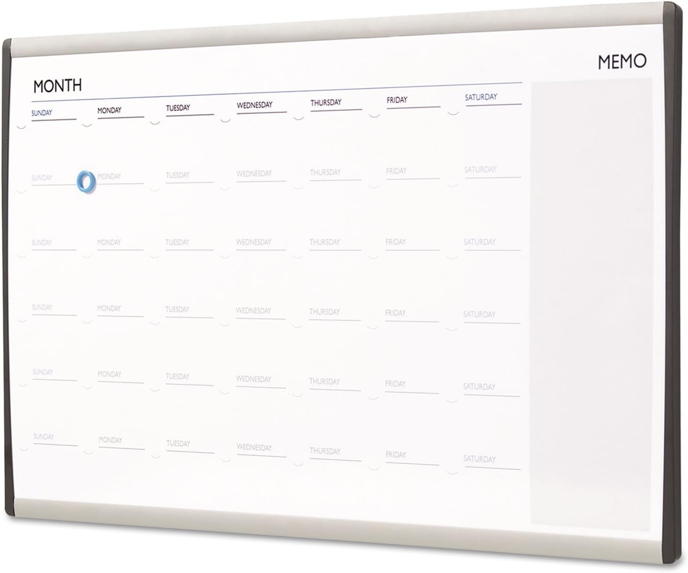 image:imageQuartet Arc Frame Magnetic DryErase One Month Calendar 30 x 18 Inches Aluminum Frame ARCCP3018