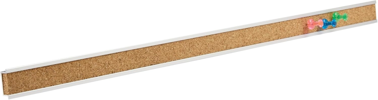 image:imageQuartet Bulletin Bar Pin Strip Cork Board 48 x 1 For Classroom Office Cubicle Aluminum Frame Z200648 x 1