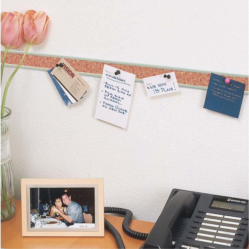 image:imageQuartet Bulletin Bar Pin Strip Cork Board 48 x 1 For Classroom Office Cubicle Aluminum Frame Z200648 x 1