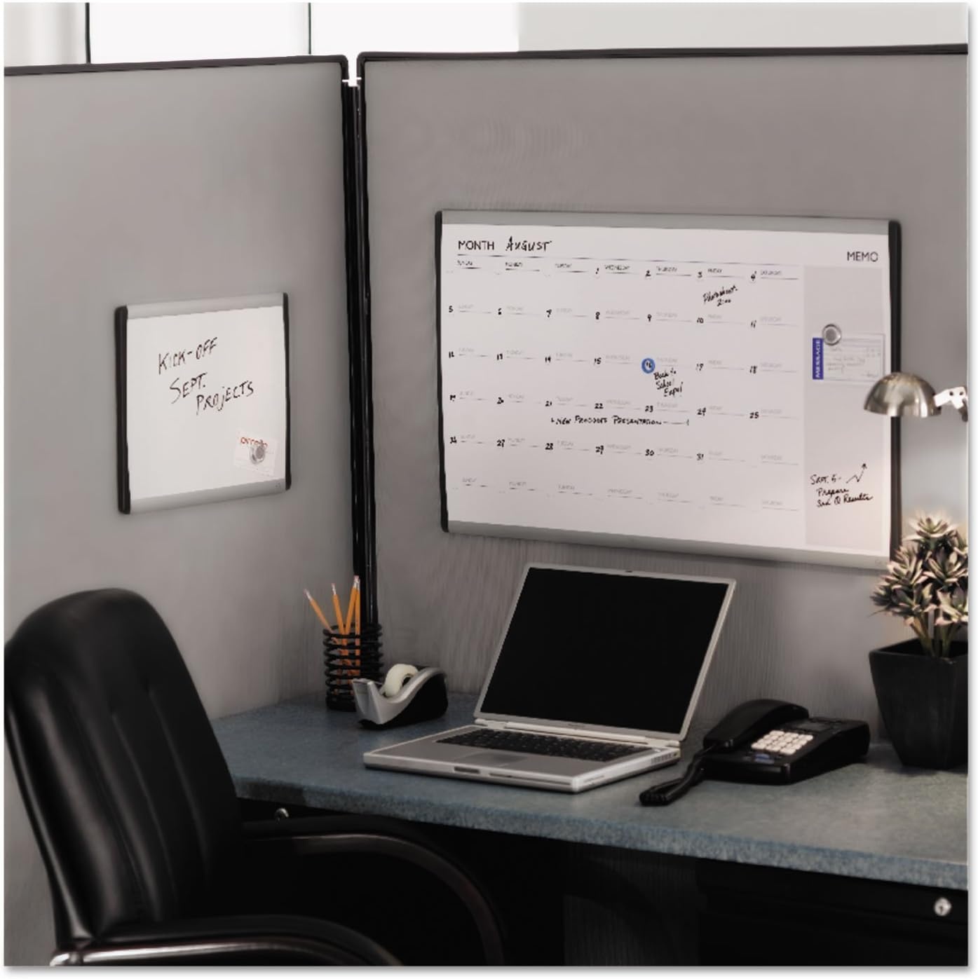 image:imageQuartet Bulletin Board 30 x 18 Corkboard Cubicle Arc Aluminum Frame ARCB301824W x 11H