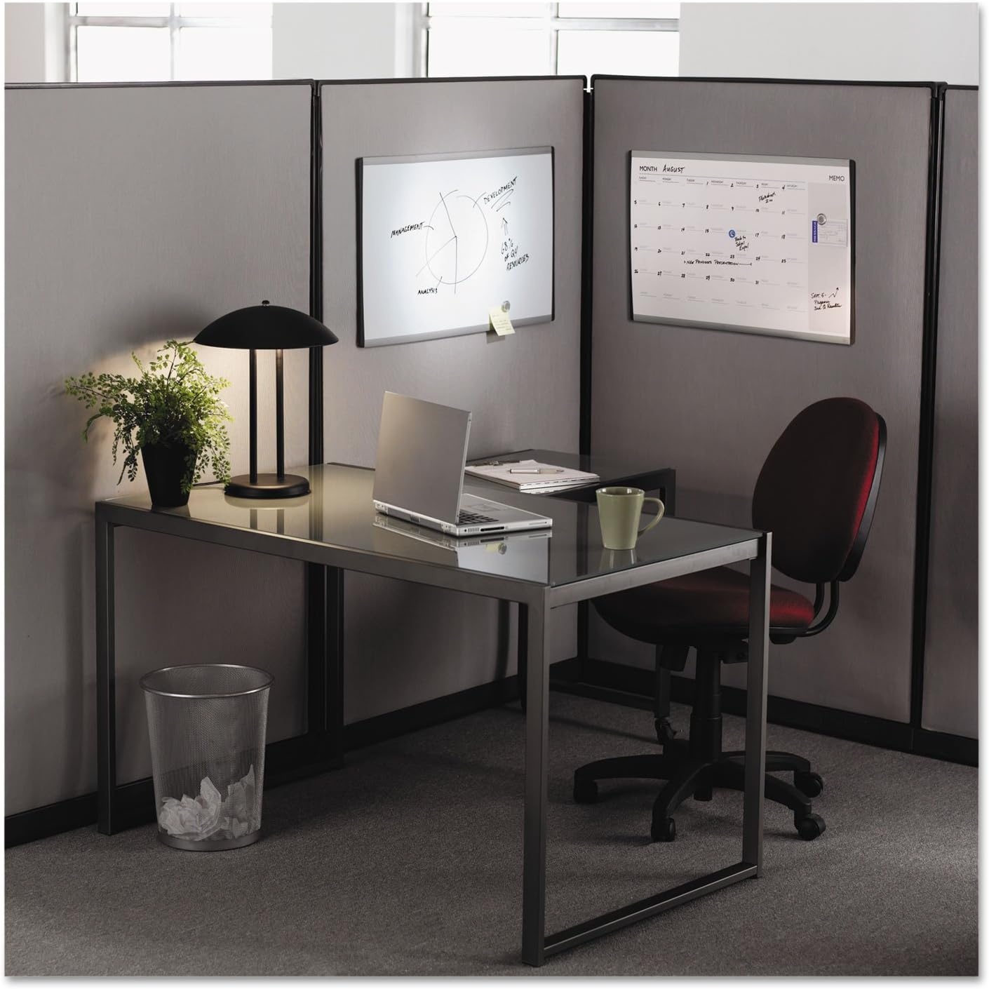 image:imageQuartet Bulletin Board 30 x 18 Corkboard Cubicle Arc Aluminum Frame ARCB301830W x 18H