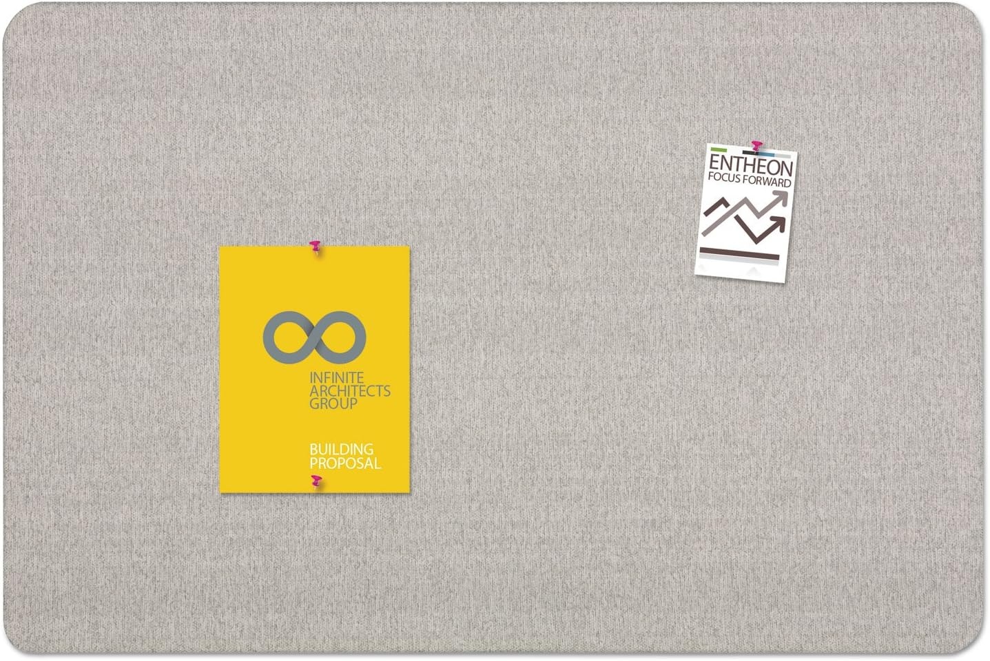 image:imageQuartet Bulletin Board 36W x 24H Fabric Cork Board Alternative for Office School or Home Dcor Gray 7683GGray