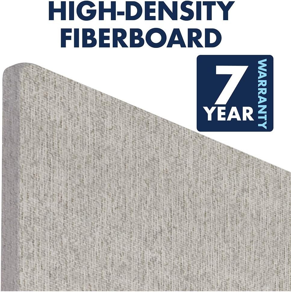 image:imageQuartet Bulletin Board 36W x 24H Fabric Cork Board Alternative for Office School or Home Dcor Gray 7683GGray