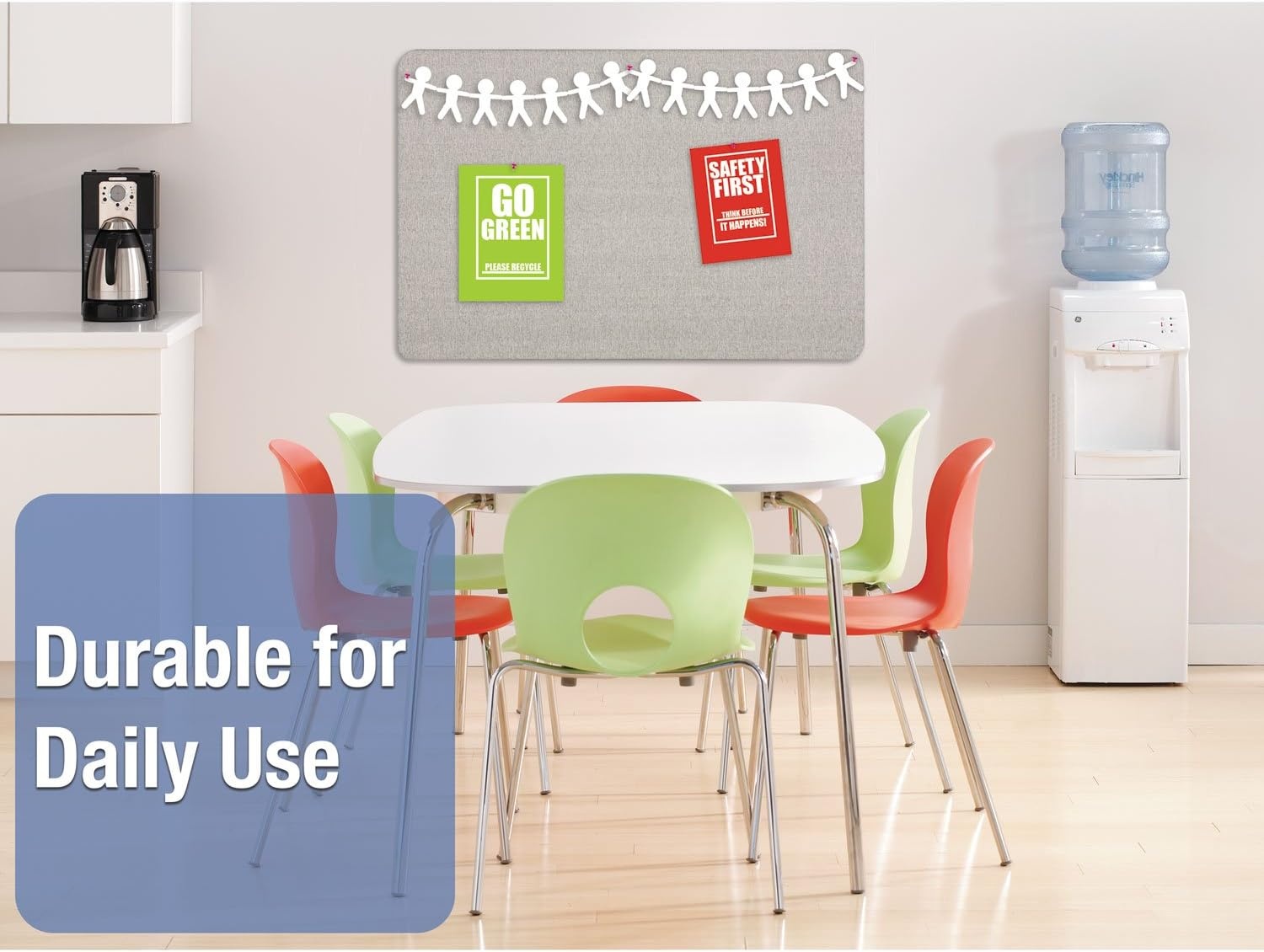 image:imageQuartet Bulletin Board 36W x 24H Fabric Cork Board Alternative for Office School or Home Dcor Gray 7683GGray