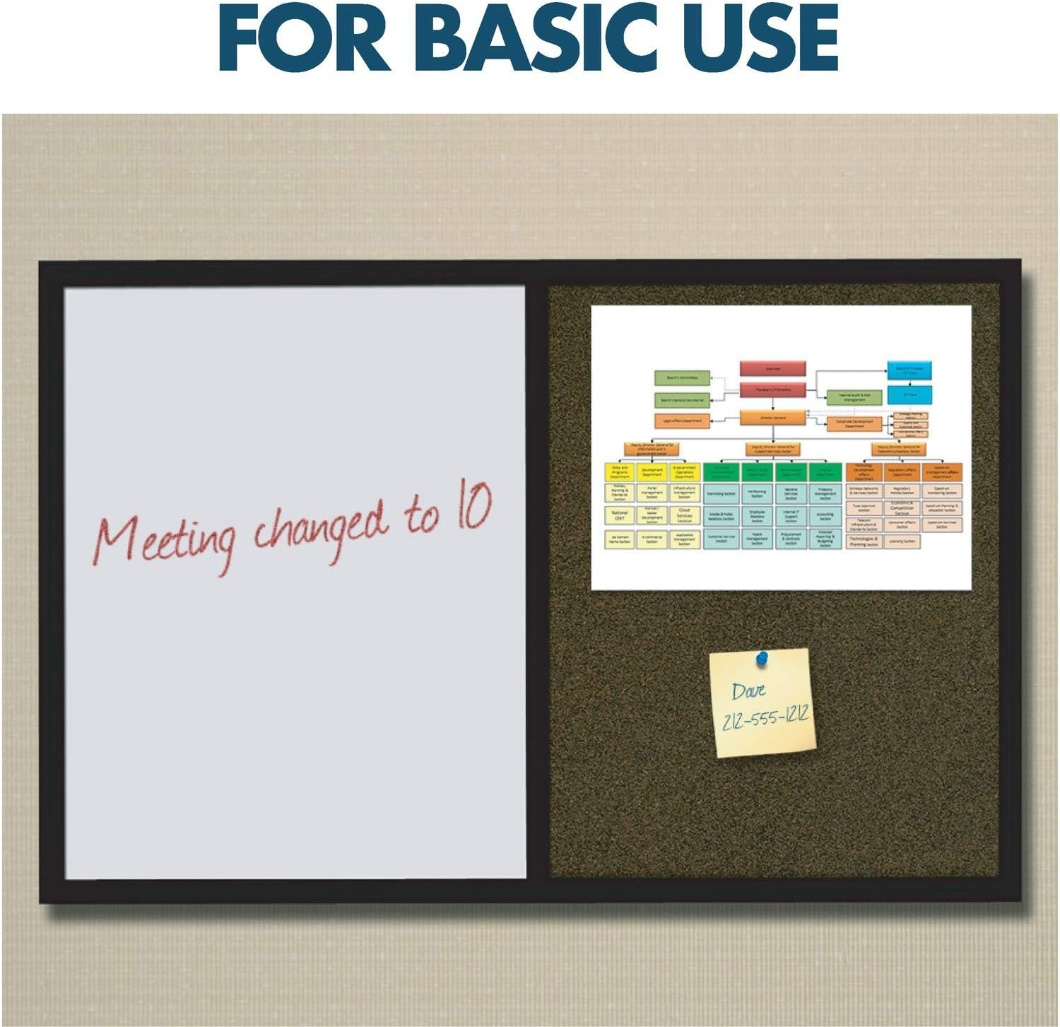 image:imageQuartet Combination Whiteboard amp Corkboard 3 x 2 Combo White Board amp Cork Board Oak Finish Frame S553Black Frame