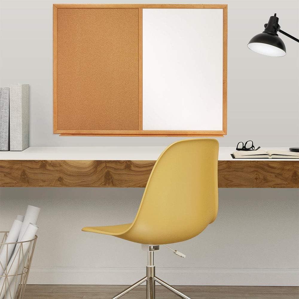 image:imageQuartet Combination Whiteboard amp Corkboard 3 x 2 Combo White Board amp Cork Board Oak Finish Frame S553Oak Finish Frame