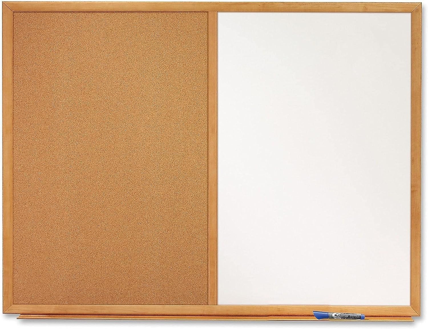 image:imageQuartet Combination Whiteboard amp Corkboard 3 x 2 Combo White Board amp Cork Board Oak Finish Frame S553Oak Finish Frame