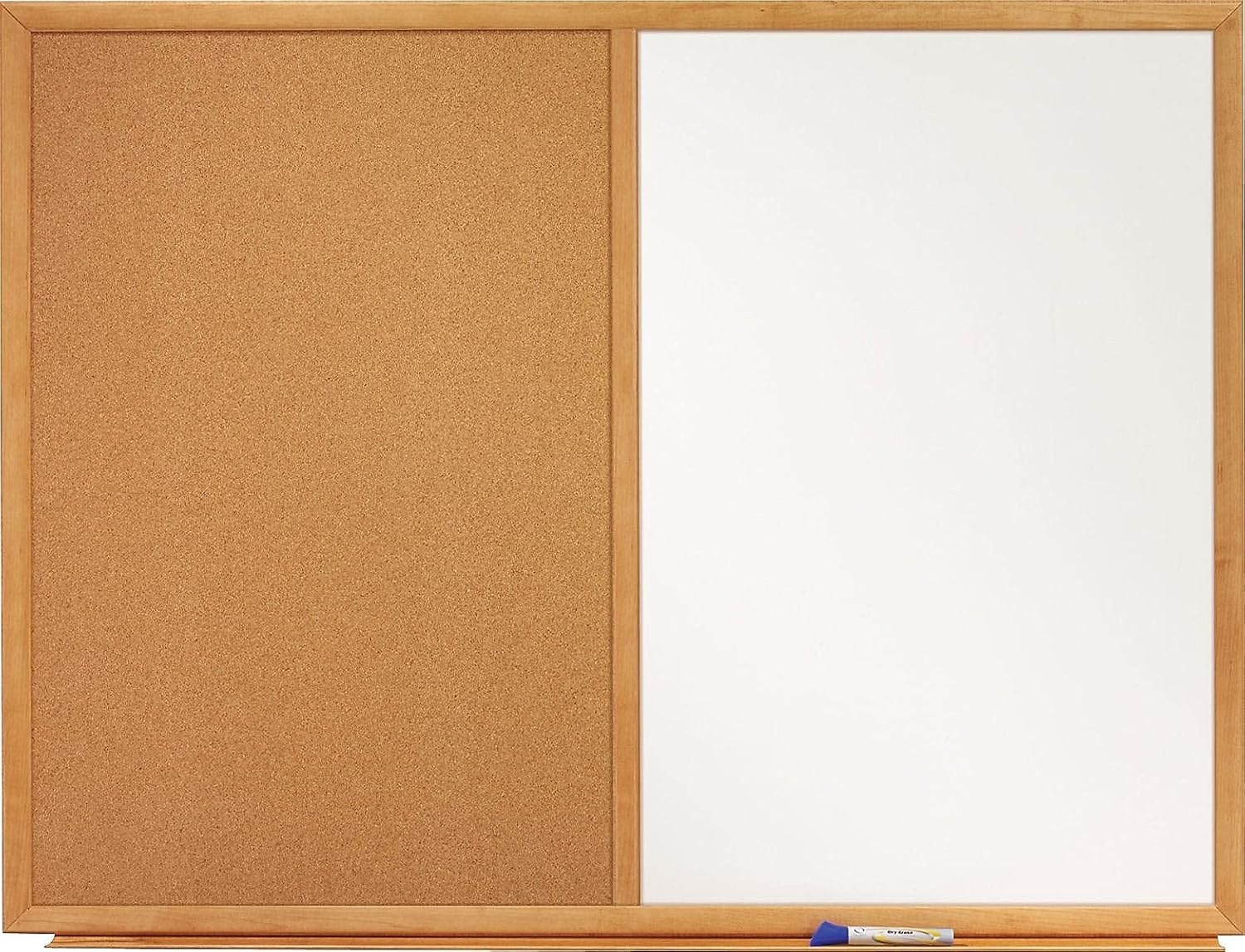 image:imageQuartet Combination Whiteboard amp Corkboard 3 x 2 Combo White Board amp Cork Board Oak Finish Frame S553Oak Finish Frame