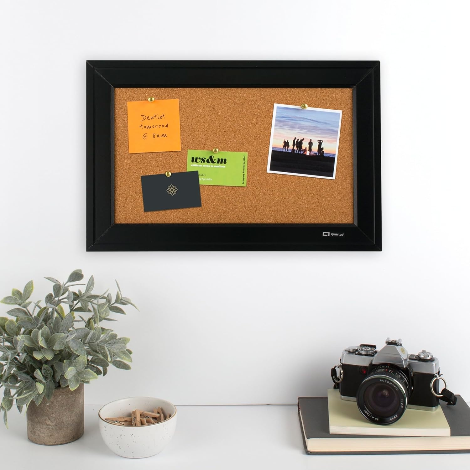 image:imageQuartet Cork Board Bulletin Board 17 x 23 Framed Corkboard Black Frame Decorative Hanging Pin Board Perfect for Office amp Home Decor Home School Message Board or Vision Board 7928111 x 17