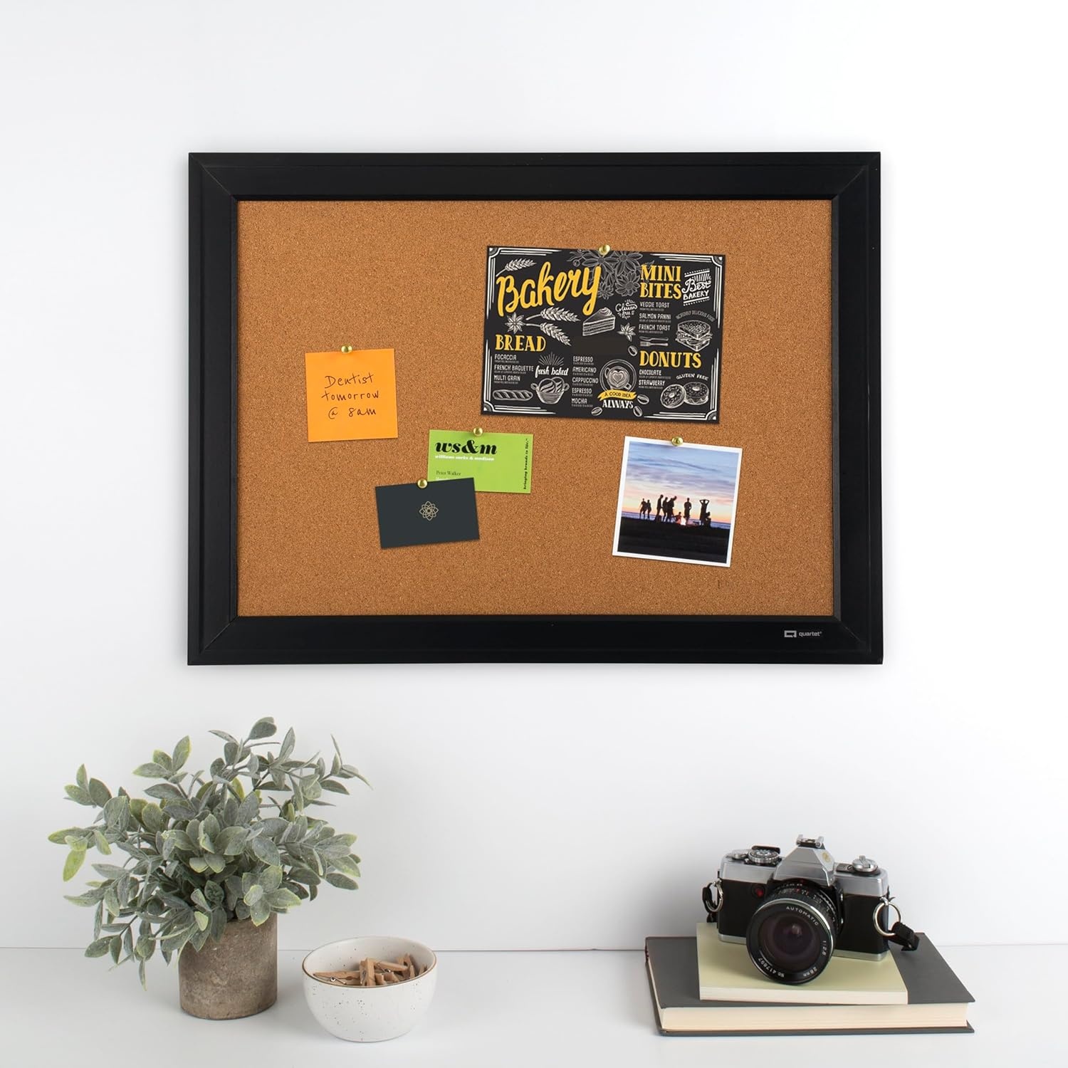 image:imageQuartet Cork Board Bulletin Board 17 x 23 Framed Corkboard Black Frame Decorative Hanging Pin Board Perfect for Office amp Home Decor Home School Message Board or Vision Board 7928123 x 17