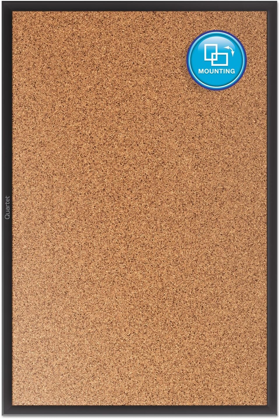 image:imageQuartet Cork Bulletin Board 24W x 18H Pin Board Black Aluminum Frame 2301BBlack