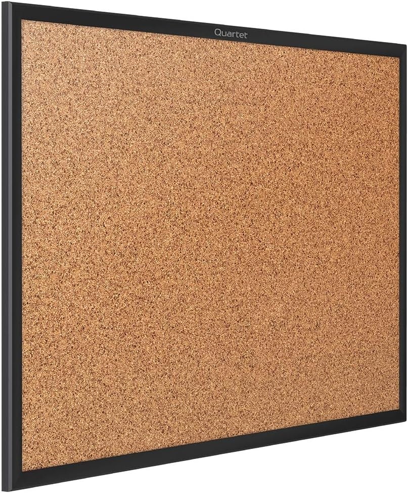 image:imageQuartet Cork Bulletin Board 24W x 18H Pin Board Black Aluminum Frame 2301BBlack