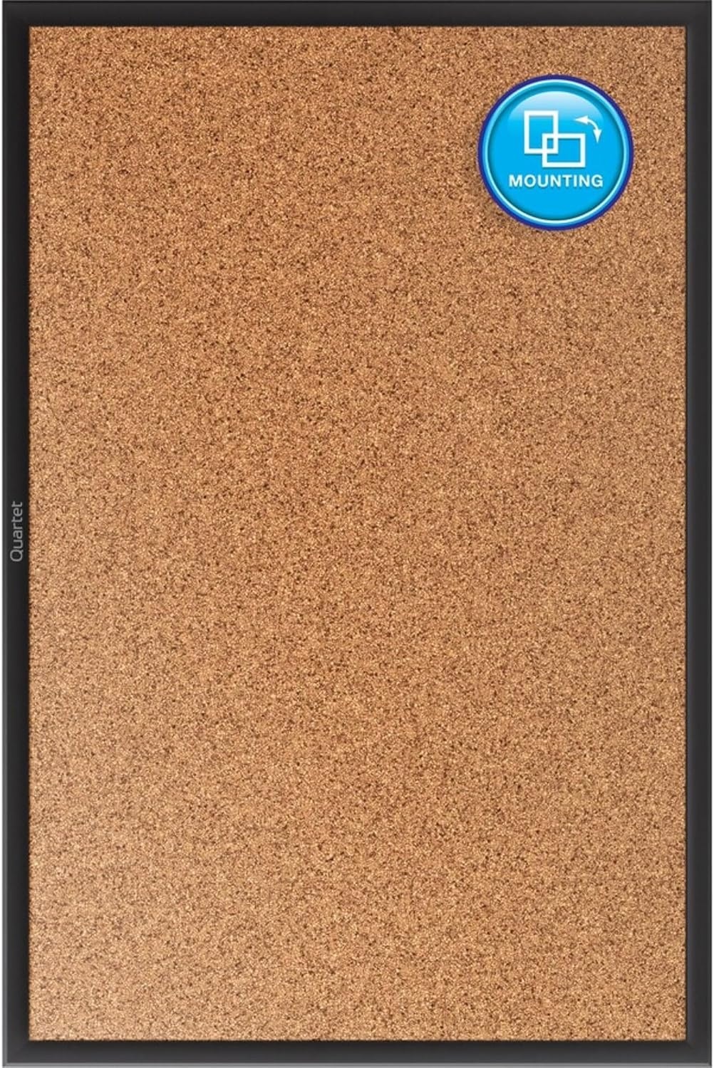 image:imageQuartet Cork Bulletin Board 24W x 18H Pin Board Black Aluminum Frame 2301BBlack