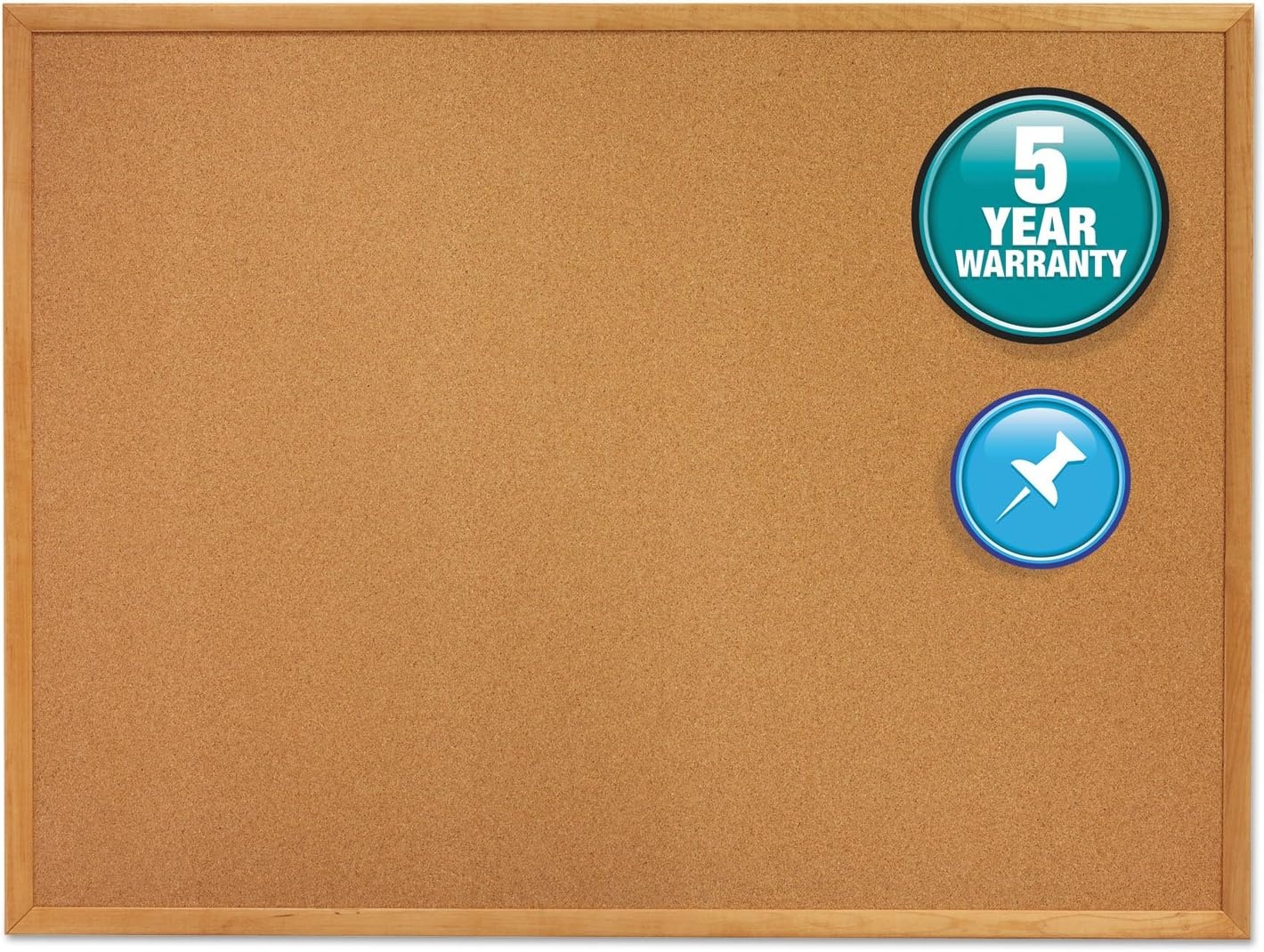 image:imageQuartet Cork Bulletin Board 24W x 18H Pin Board Black Aluminum Frame 2301BOak