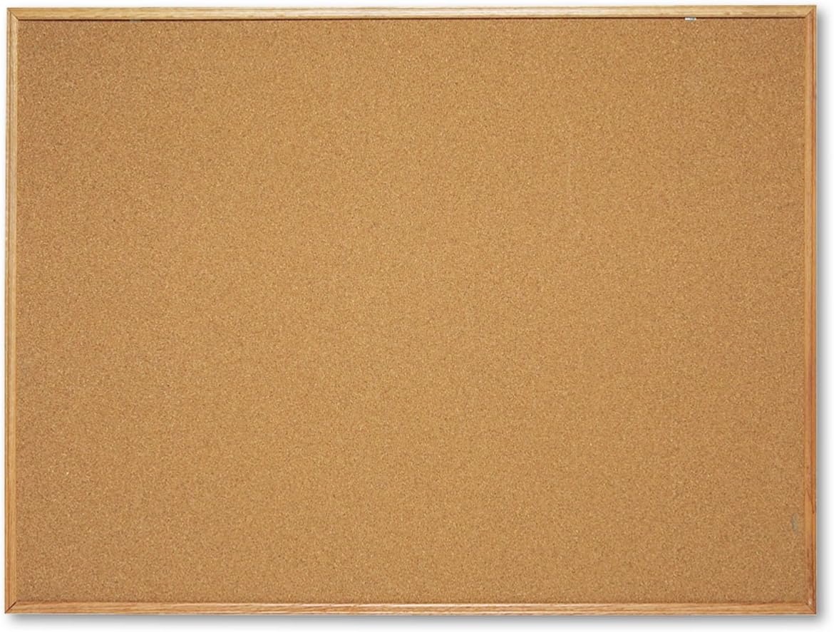 image:imageQuartet Cork Bulletin Board 24W x 18H Pin Board Black Aluminum Frame 2301BOak