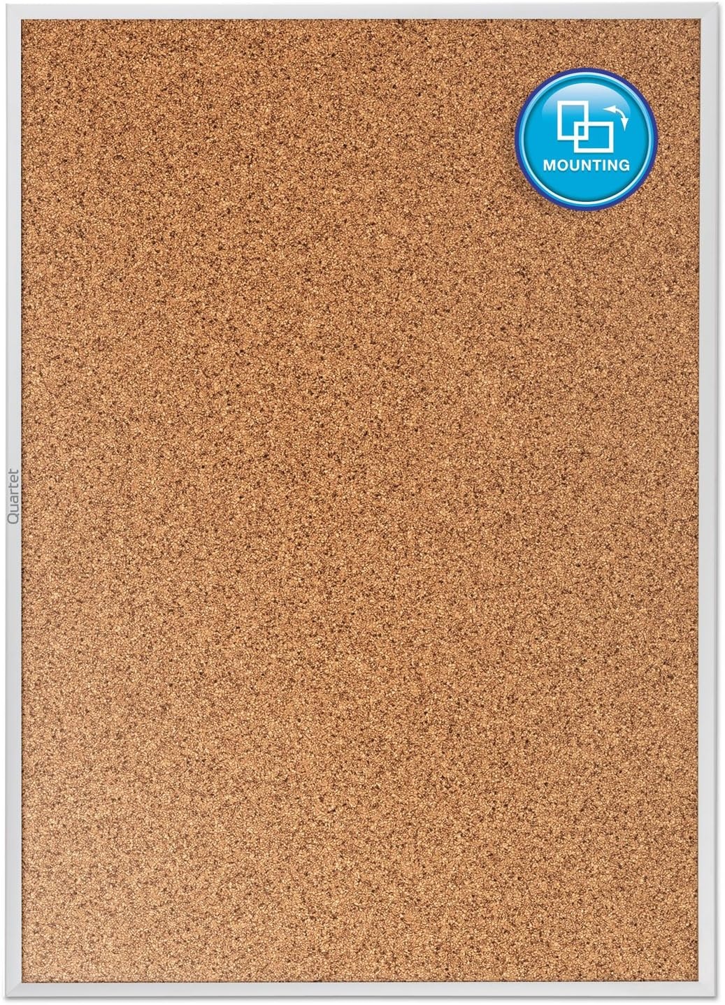 image:imageQuartet Cork Bulletin Board 24W x 18H Pin Board Black Aluminum Frame 2301BSilver