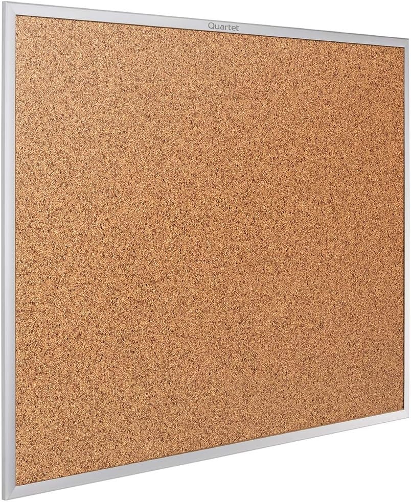image:imageQuartet Cork Bulletin Board 24W x 18H Pin Board Black Aluminum Frame 2301BSilver
