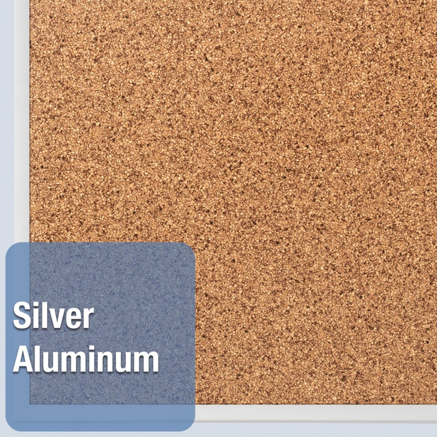 image:imageQuartet Cork Bulletin Board 24W x 18H Pin Board Black Aluminum Frame 2301BSilver