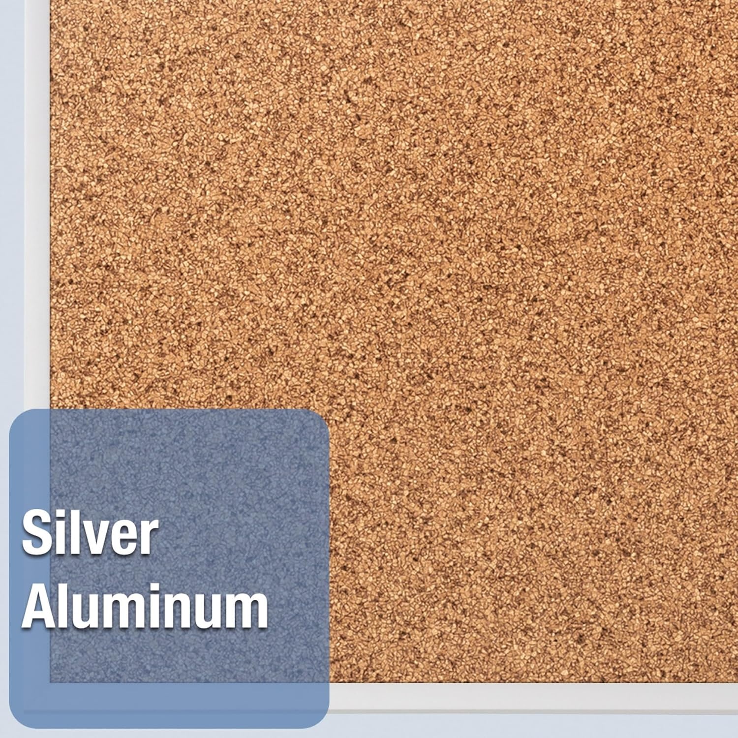 image:imageQuartet Cork Bulletin Board 24W x 18H Pin Board Black Aluminum Frame 2301BSilver