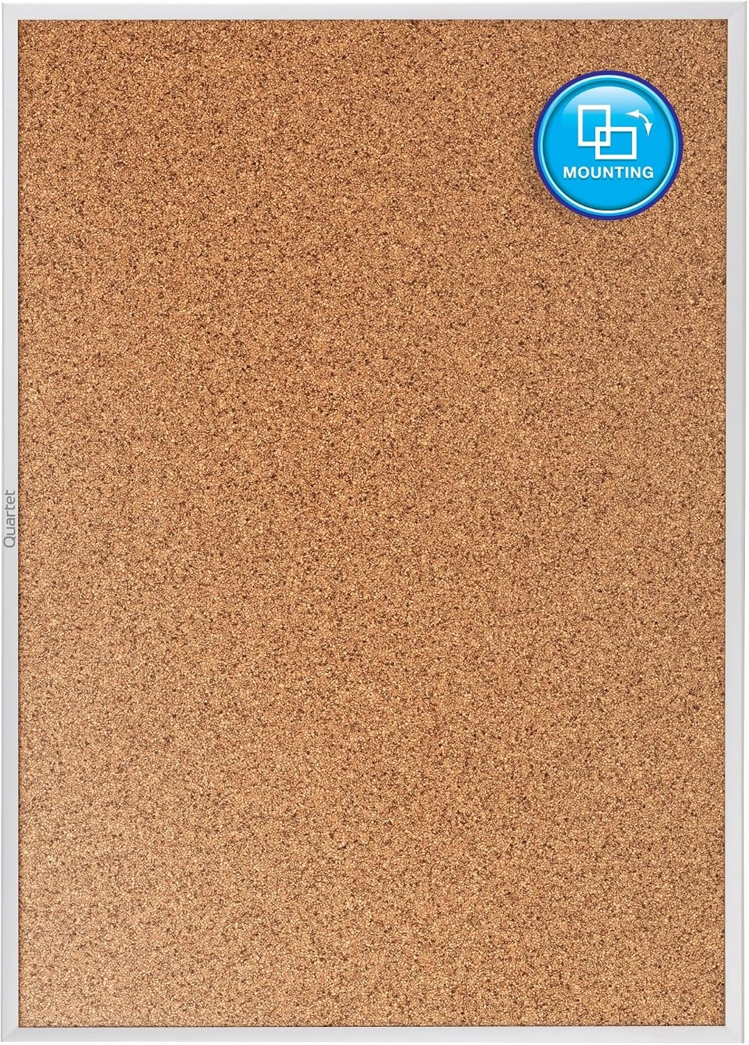 image:imageQuartet Cork Bulletin Board 24W x 18H Pin Board Black Aluminum Frame 2301BSilver