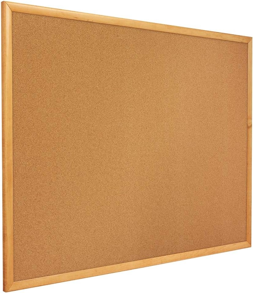 image:imageQuartet Cork Bulletin Board 96W x 48H Pin Board Oak Finish Frame 308