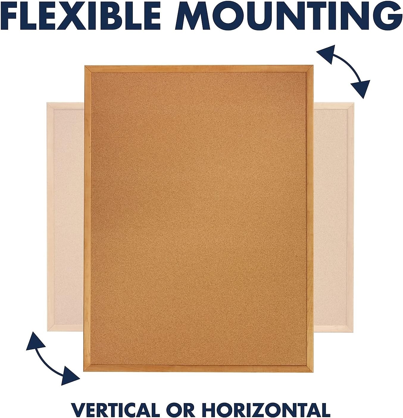 image:imageQuartet Cork Bulletin Board 96W x 48H Pin Board Oak Finish Frame 308