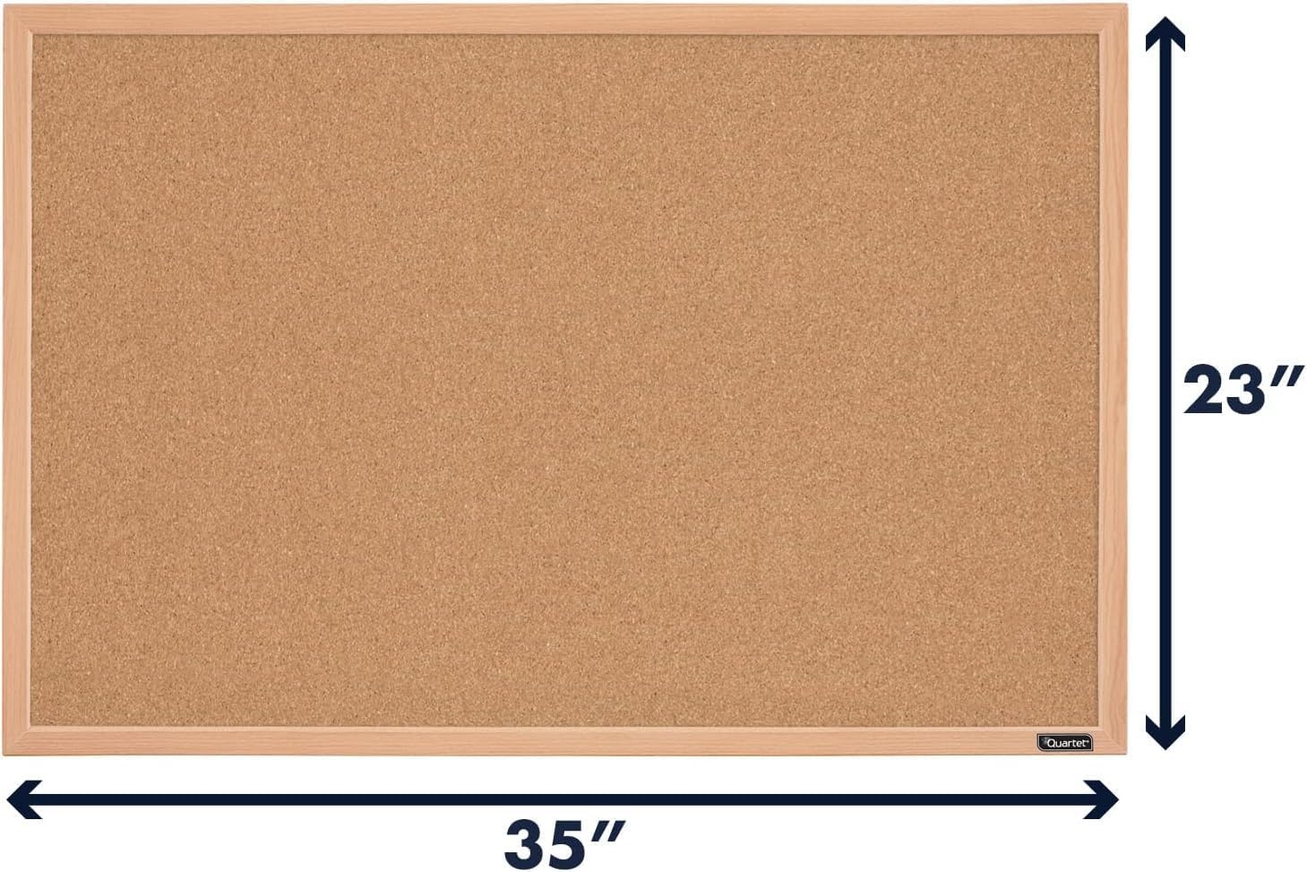image:imageQuartet Cork Bulletin Board Framed Corkboard 2 x 3 Black Frame Message Board Vision Board MWDB2436BKOak Frame