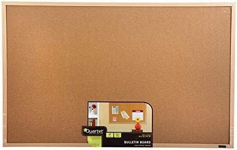 image:imageQuartet Cork Bulletin Board Framed Corkboard 2 x 3 Black Frame Message Board Vision Board MWDB2436BKOak Frame