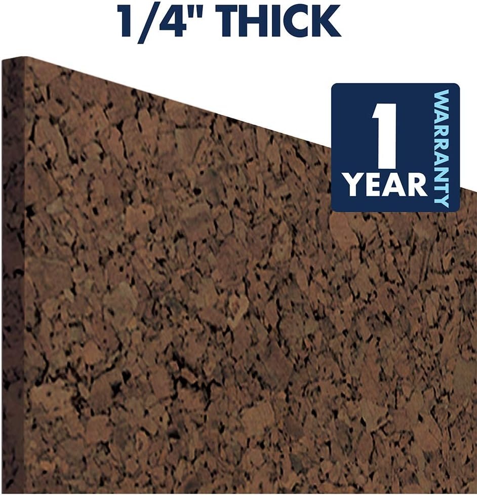 image:imageQuartet Cork Tiles Bulletin Board Cork Panels 12 x 12 x 316 Natural 4 Pack 102Dark