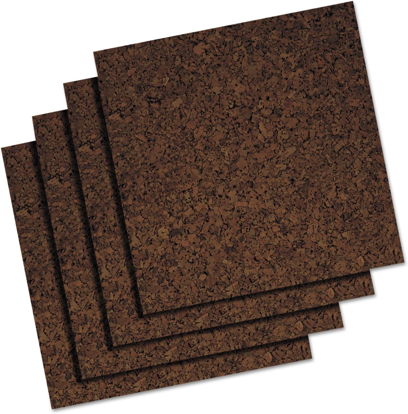 image:imageQuartet Cork Tiles Bulletin Board Cork Panels 12 x 12 x 316 Natural 4 Pack 102Dark