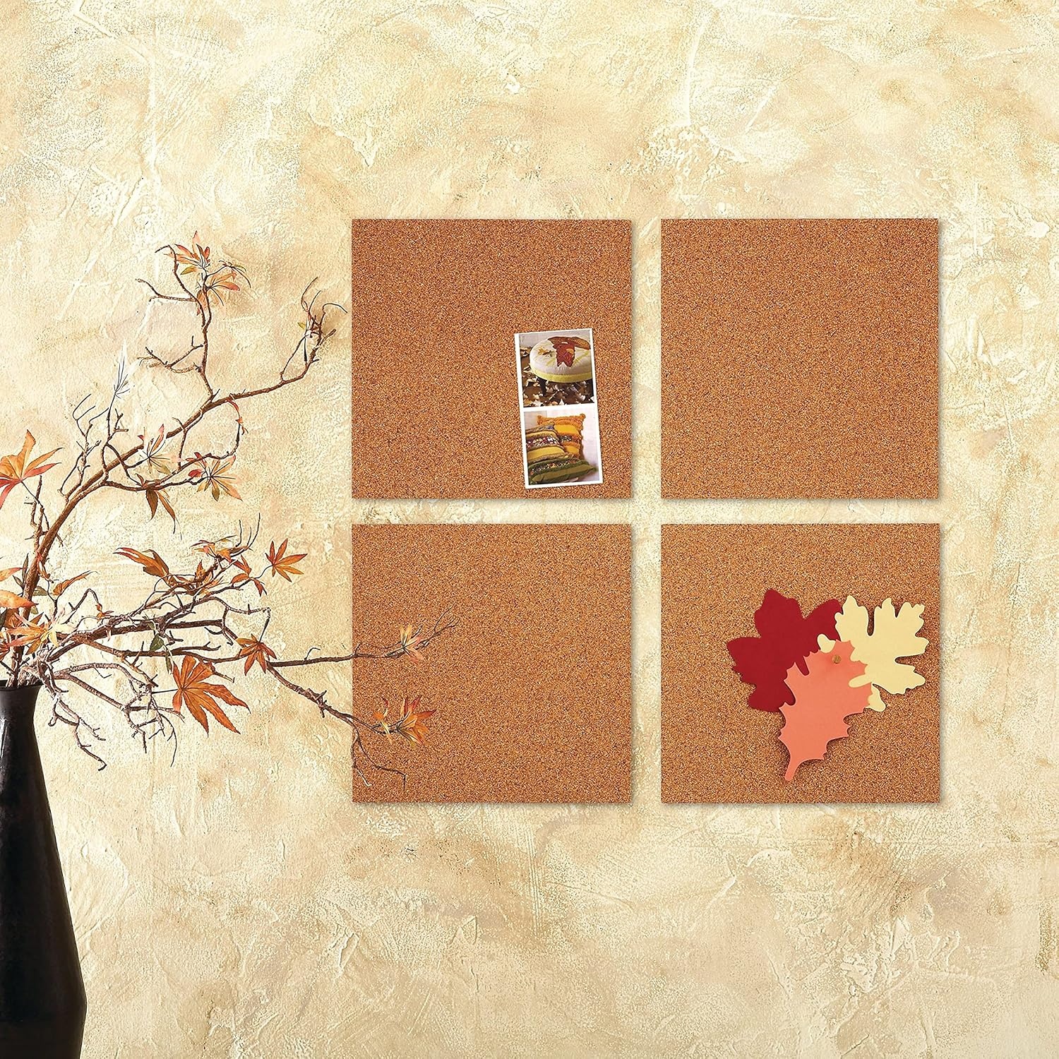 image:imageQuartet Cork Tiles Bulletin Board Cork Panels 12 x 12 x 316 Natural 4 Pack 102Natural