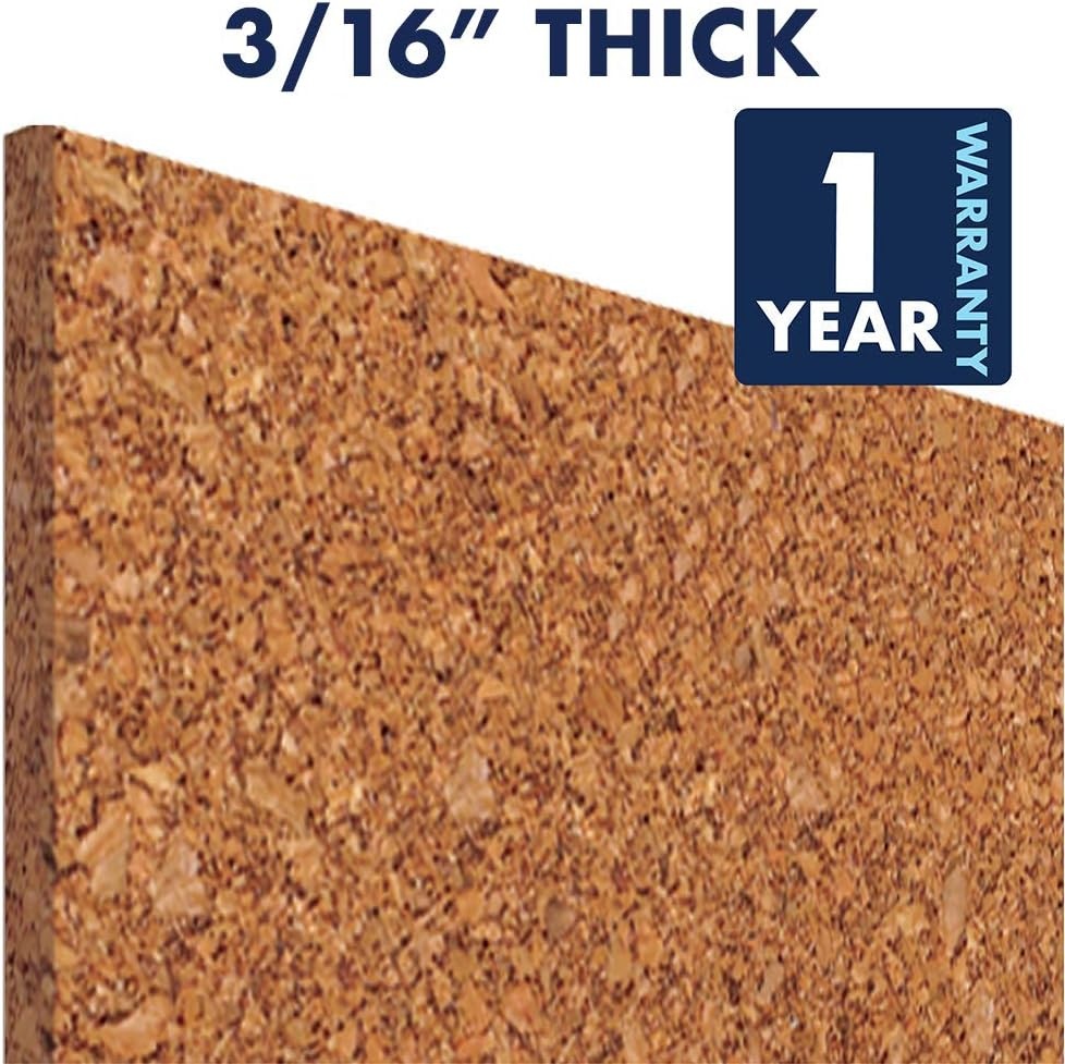 image:imageQuartet Cork Tiles Bulletin Board Cork Panels 12 x 12 x 316 Natural 4 Pack 102Natural