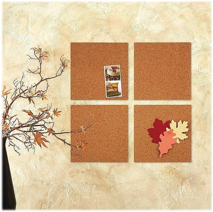 image:imageQuartet Cork Tiles Bulletin Board Cork Panels 12 x 12 x 316 Natural 4 Pack 102Natural