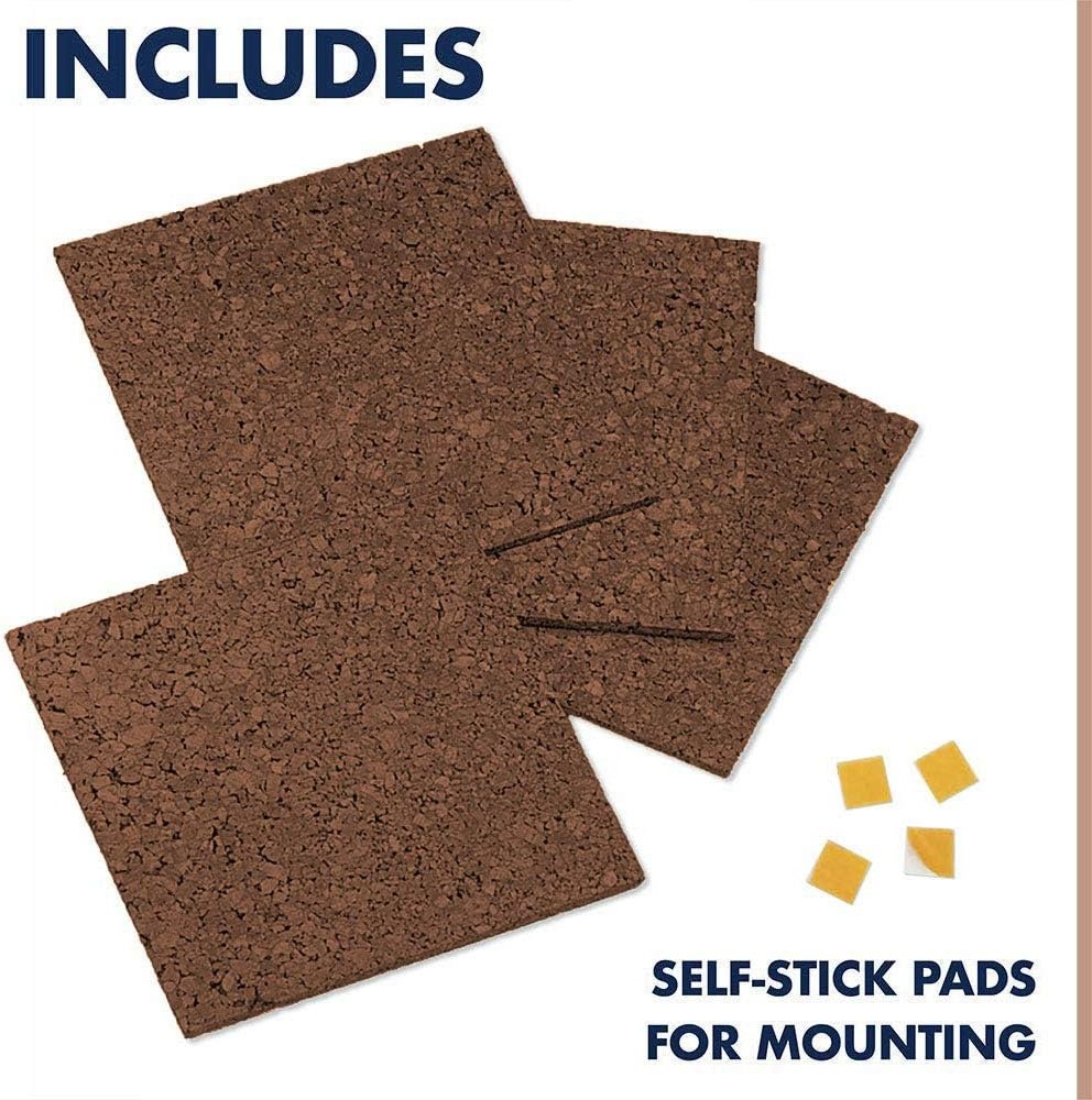 image:imageQuartet Cork Tiles Bulletin Board Cork Panels 12 x 12 x 38 Dark Brown 4 Pack 15050Q12 x 12 Pack of 12