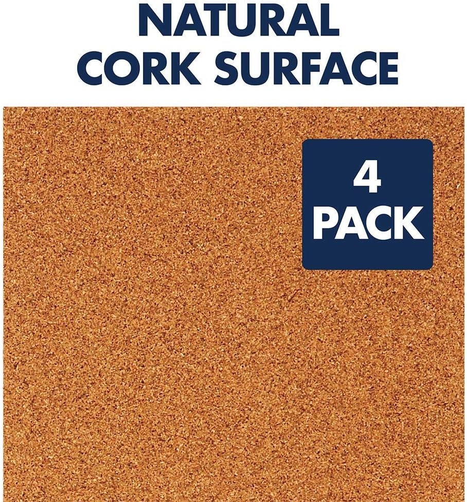 image:imageQuartet Cork Tiles Corkboard 12 x 12 Cork Board Frameless Natural 4 Pack 102