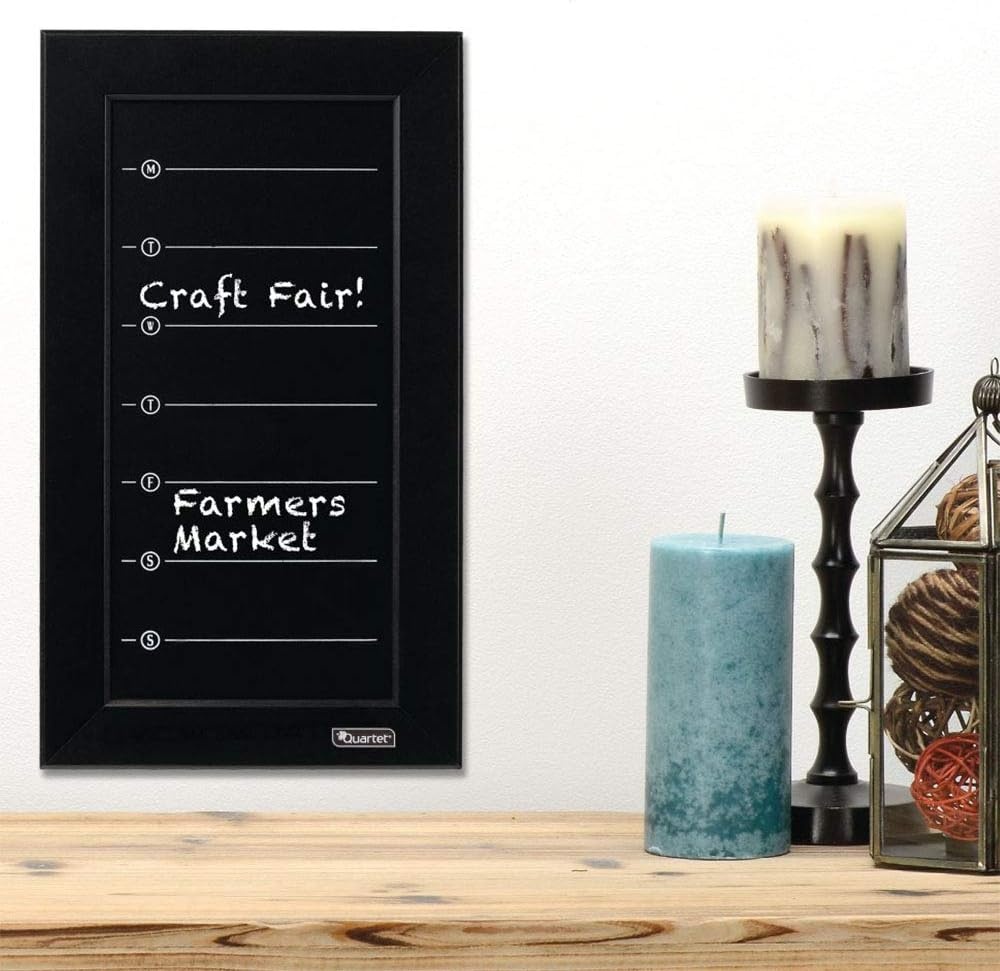 image:imageQuartet Corkboard Framed Bulletin Board 14 x 14 inches Cork Board Home Organization Black Frame 50722Calendar Chalkboard