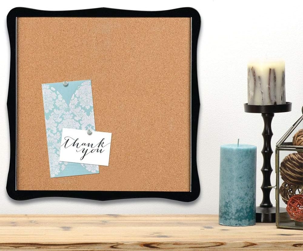 image:imageQuartet Corkboard Framed Bulletin Board 14 x 14 inches Cork Board Home Organization Black Frame 50722Cork Bulletin Board