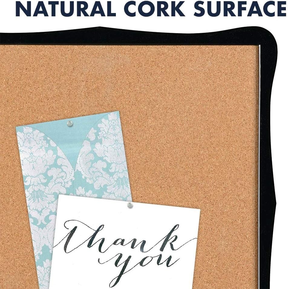 image:imageQuartet Corkboard Framed Bulletin Board 14 x 14 inches Cork Board Home Organization Black Frame 50722Cork Bulletin Board