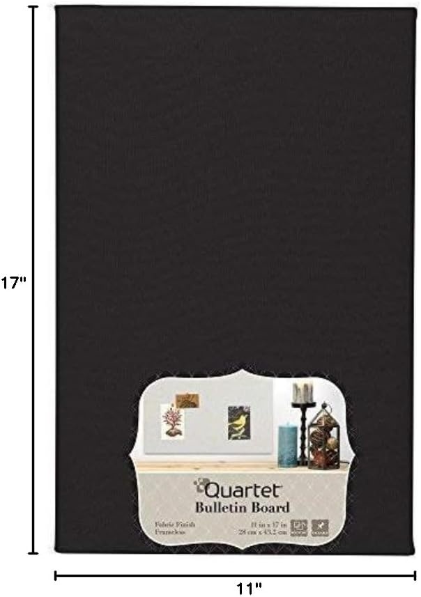 image:imageQuartet Corkboard Framed Bulletin Board 14 x 14 inches Cork Board Home Organization Black Frame 50722Fabric Bulletin Board