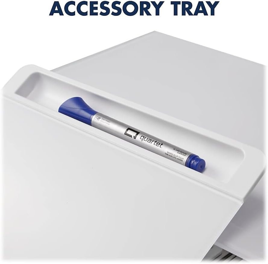 image:imageQuartet Desktop Glass Monitor Riser for Computer with DryErase Board Adjustable Height Q090GMRW01