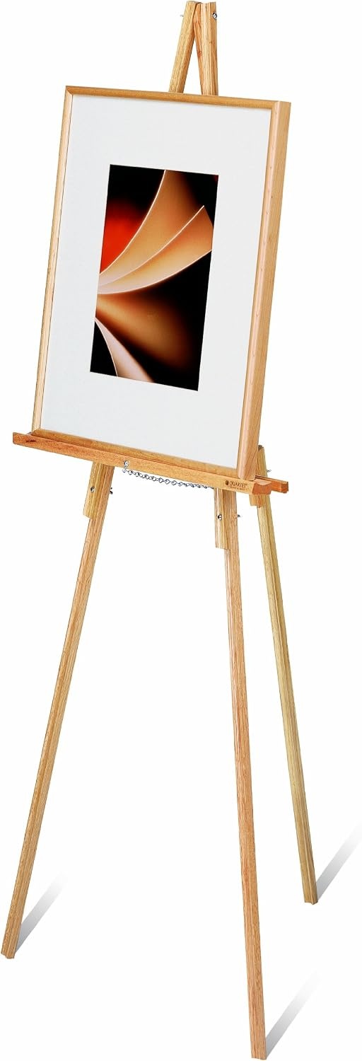image:imageQuartet Display Easel Hardwood 64 Tall 24 Display Ledge 30 Lbs Max Weight Natural Oak Finish 41EL