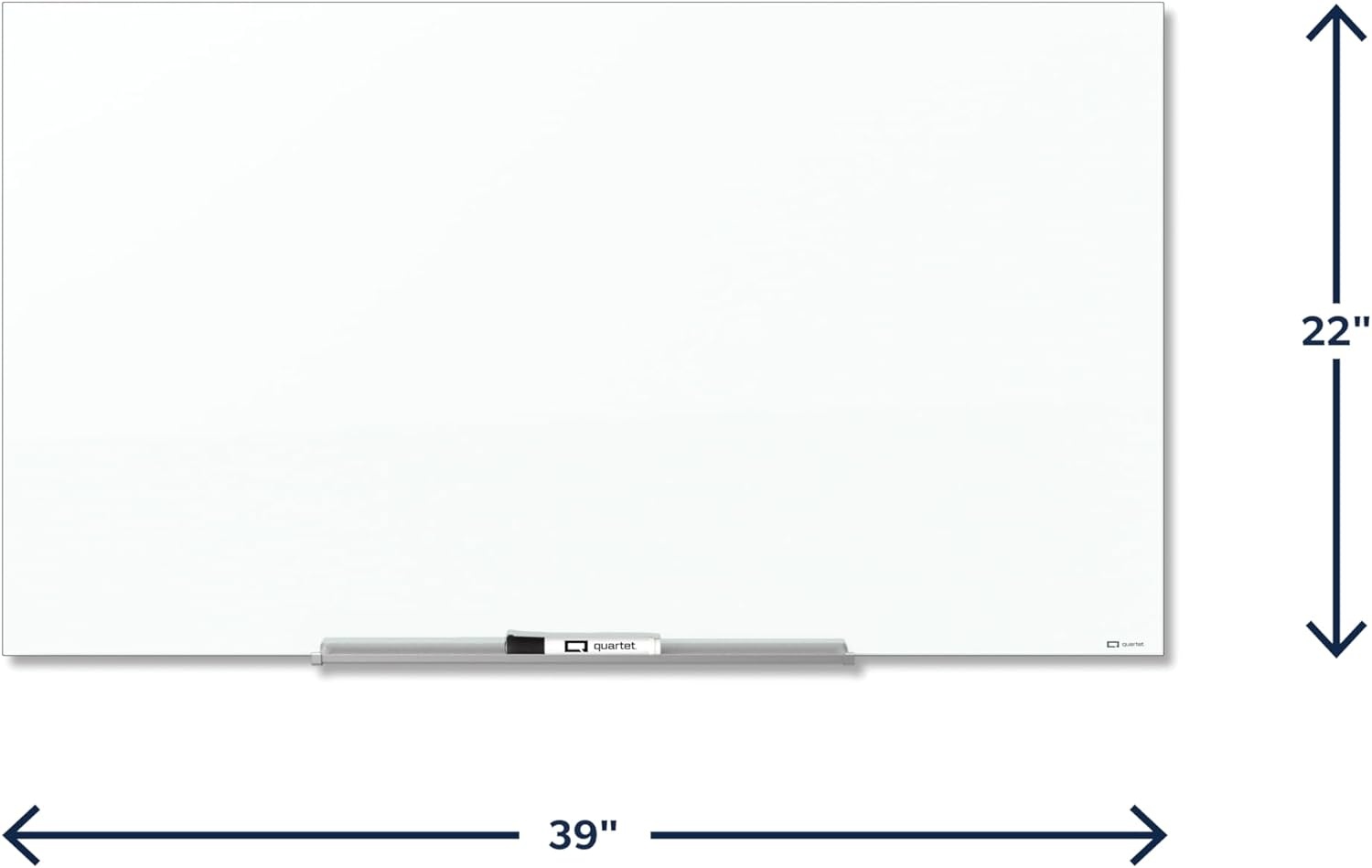 image:imageQuartet Dry Erase Board 50 x 28 Glass Magnetic Whiteboard Wide Format Horizontal White Board InvisaMount White G5028IMW39W x 22H