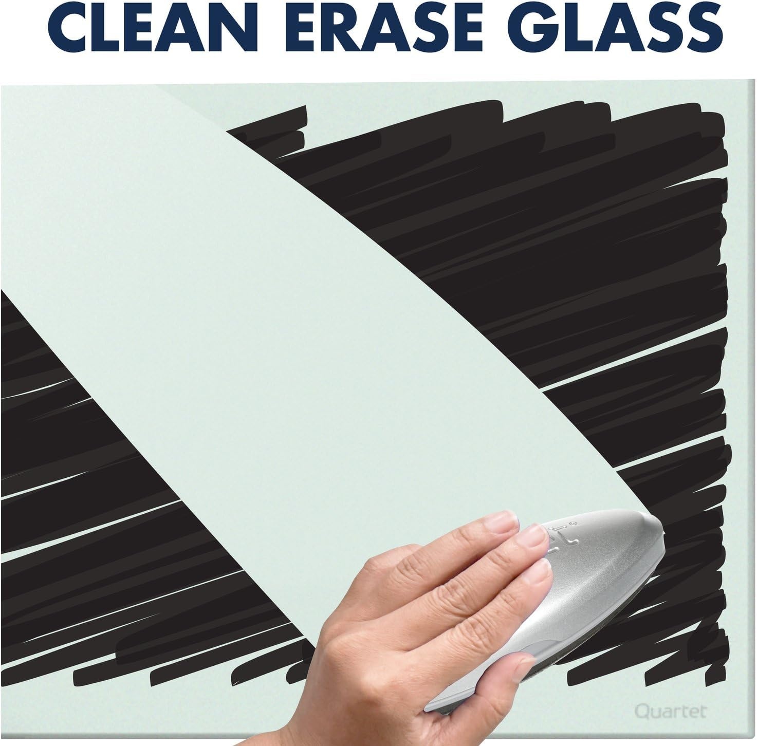 image:imageQuartet Dry Erase Board 50 x 28 Glass Magnetic Whiteboard Wide Format Horizontal White Board InvisaMount White G5028IMW39W x 22H