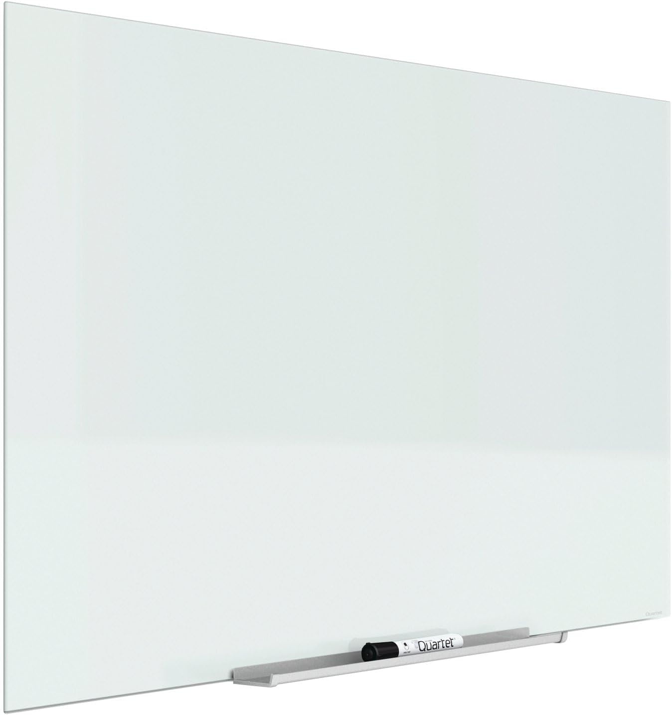 image:imageQuartet Dry Erase Board 50 x 28 Glass Magnetic Whiteboard Wide Format Horizontal White Board InvisaMount White G5028IMW74W x 42H