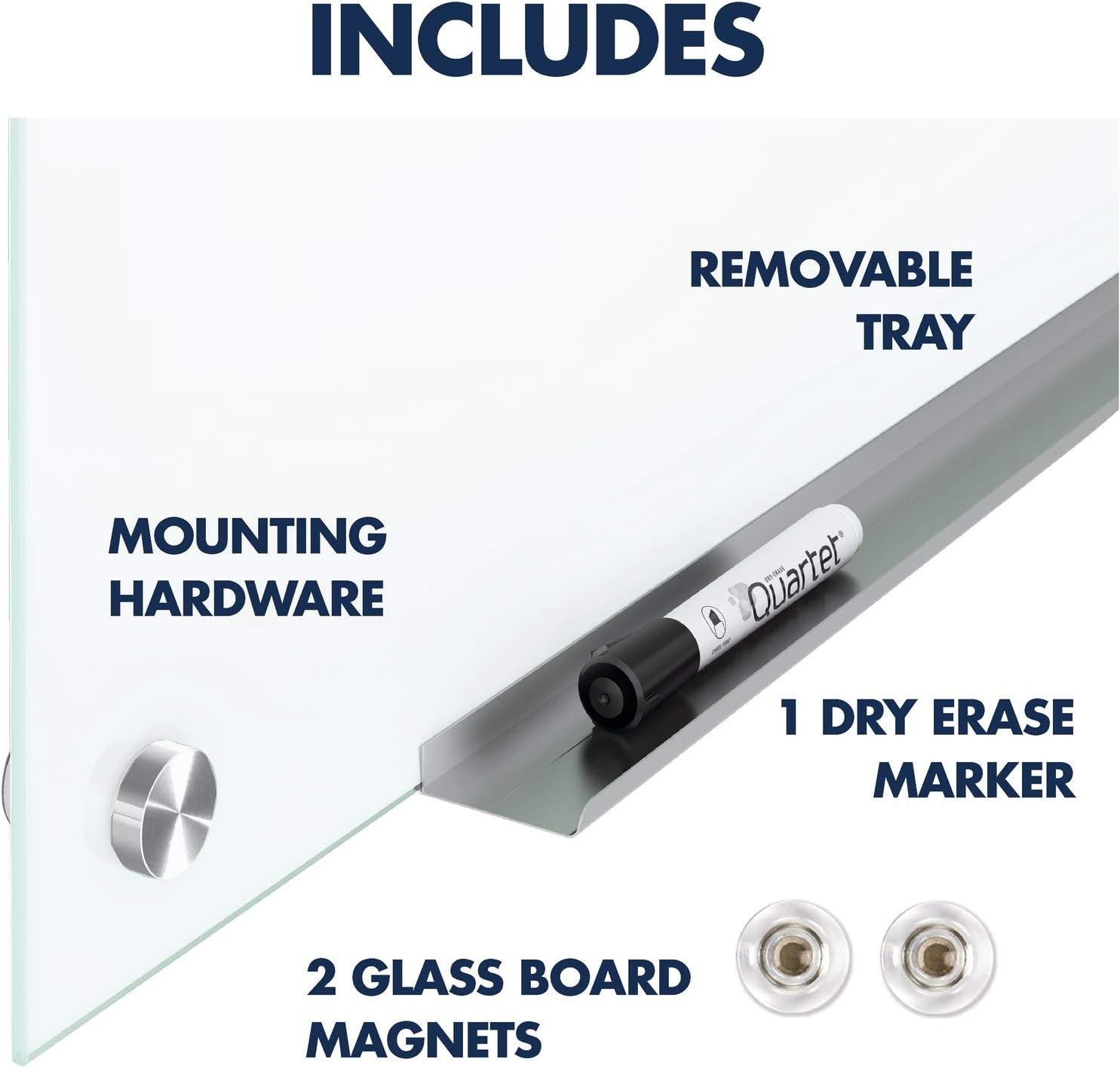image:imageQuartet Dry Erase Board Magnetic Whiteboard 36 x 24 Glass Board for Wall Infinity Brilliance White G23624W48 x 36