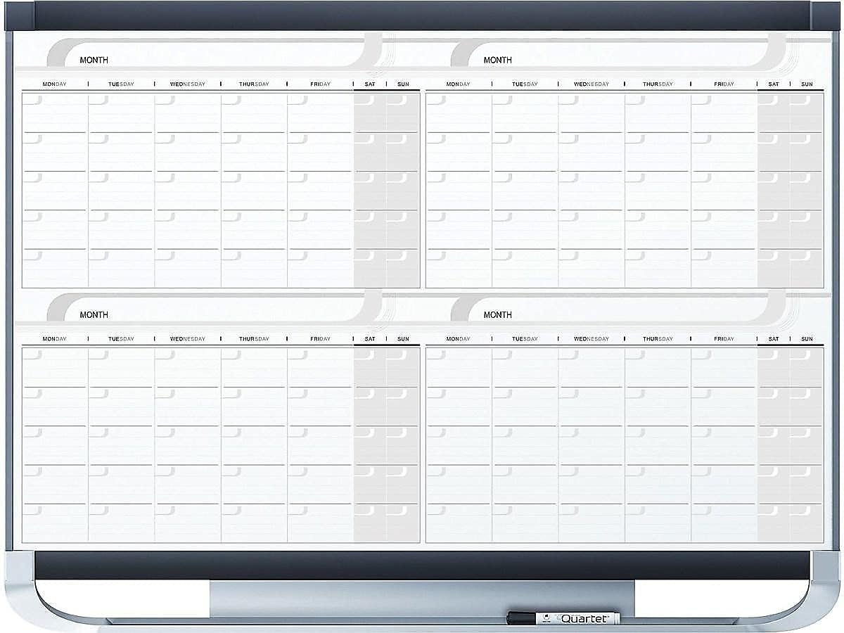 image:imageQuartet Dry Erase Calendar Board Planner Magnetic Whiteboard 3 x 2 Yearly Total Erase Surface Prestige 2 CP32P24 Months