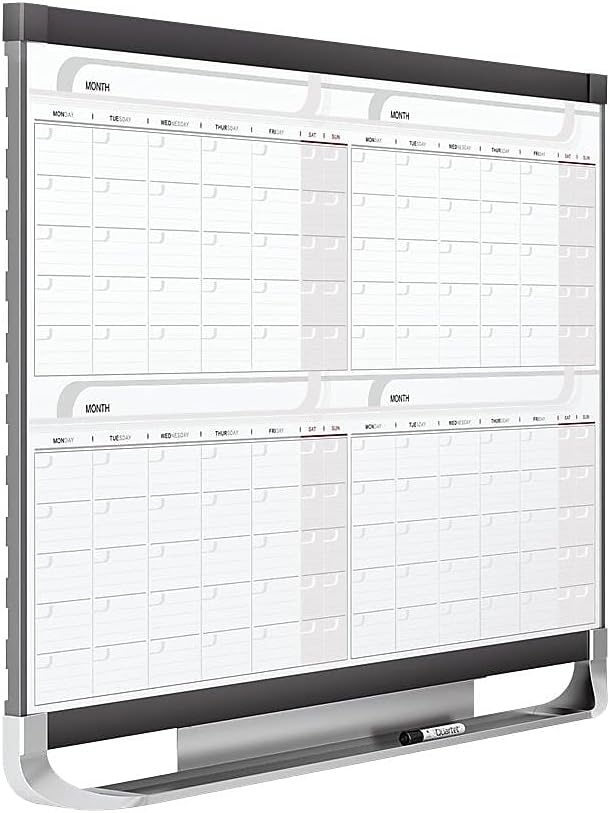 image:imageQuartet Dry Erase Calendar Board Planner Magnetic Whiteboard 3 x 2 Yearly Total Erase Surface Prestige 2 CP32P24 Months