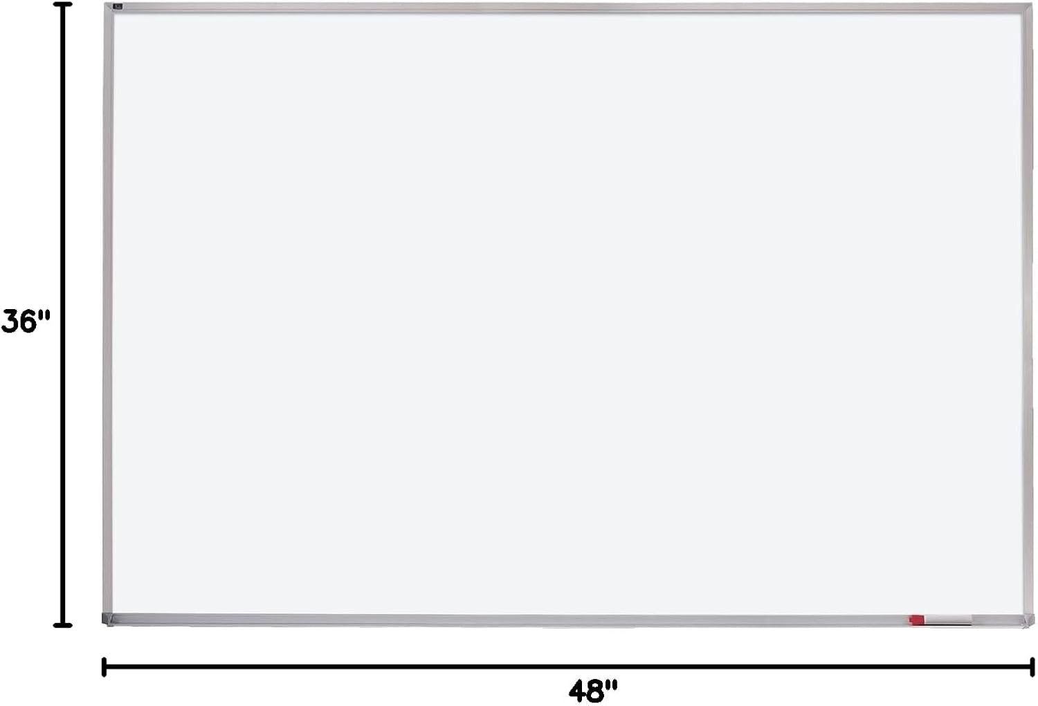 image:imageQuartet Dry Erase Magnetic White Board 48W x 36H Porcelain Whiteboard Silver Aluminum Frame PPA30448W x 36H
