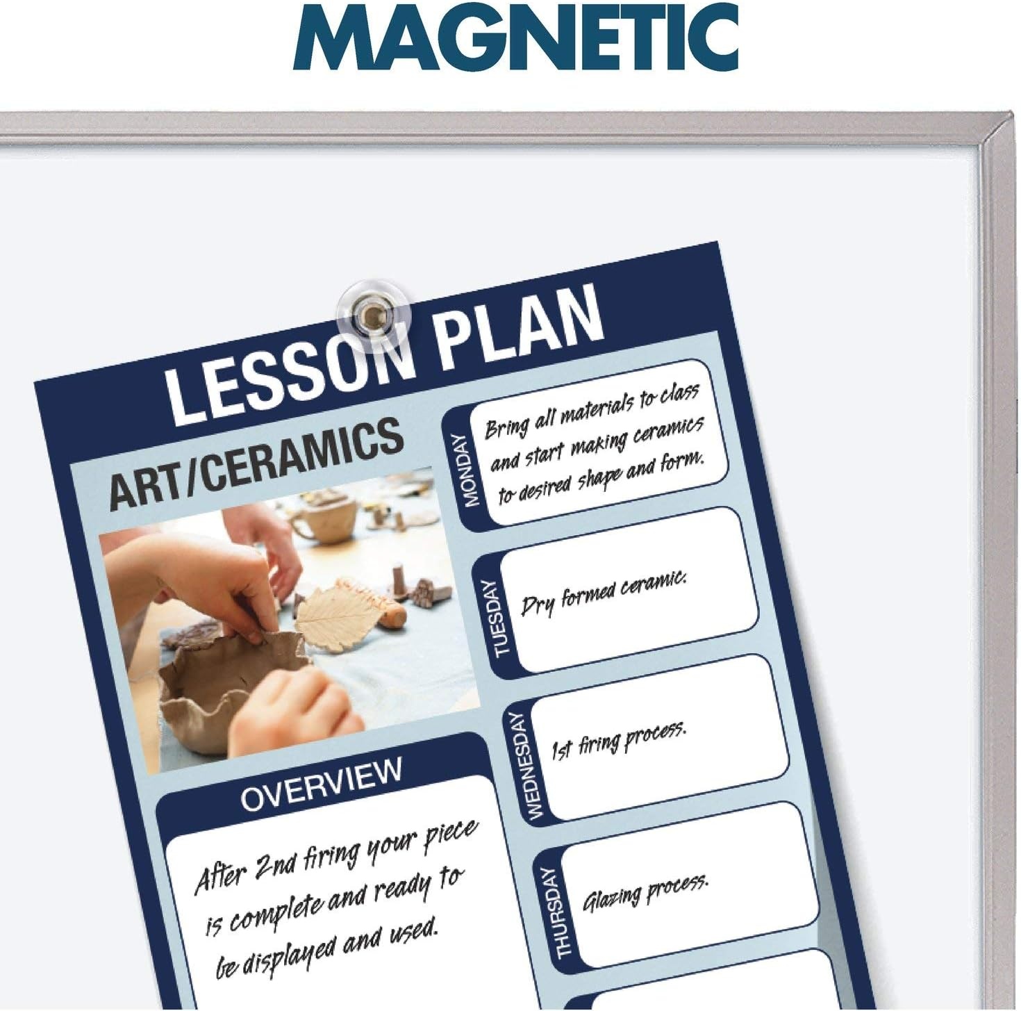 image:imageQuartet Dry Erase Magnetic White Board 48W x 36H Porcelain Whiteboard Silver Aluminum Frame PPA30448W x 36H