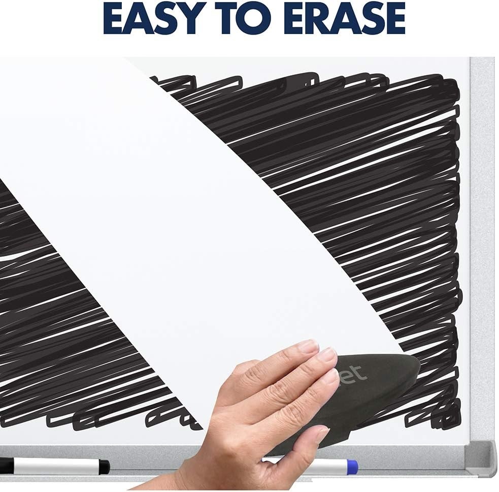 image:imageQuartet Dry Erase Magnetic White Board 48W x 36H Porcelain Whiteboard Silver Aluminum Frame PPA30472W x 48H